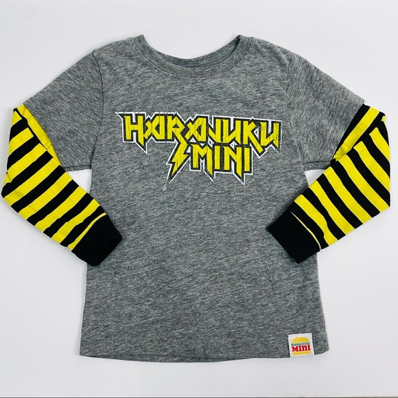 Harajuku Mini X Target Boys Long Sleeve Striped Gray Gwen Stefani Sz 4T T-shirt - Picture 3 of 7